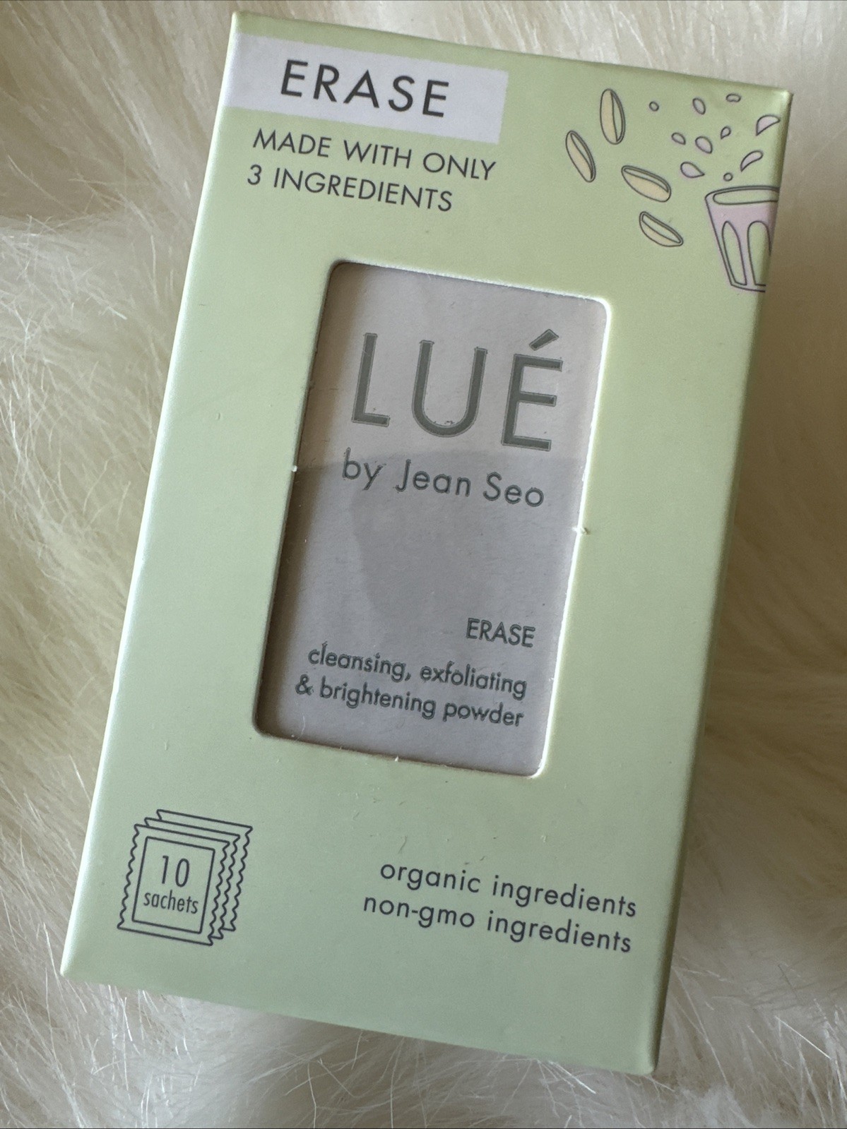 Lue ERASE by Jean Seo Cleansing Exfoliating & Brightening Powder Skin Care New