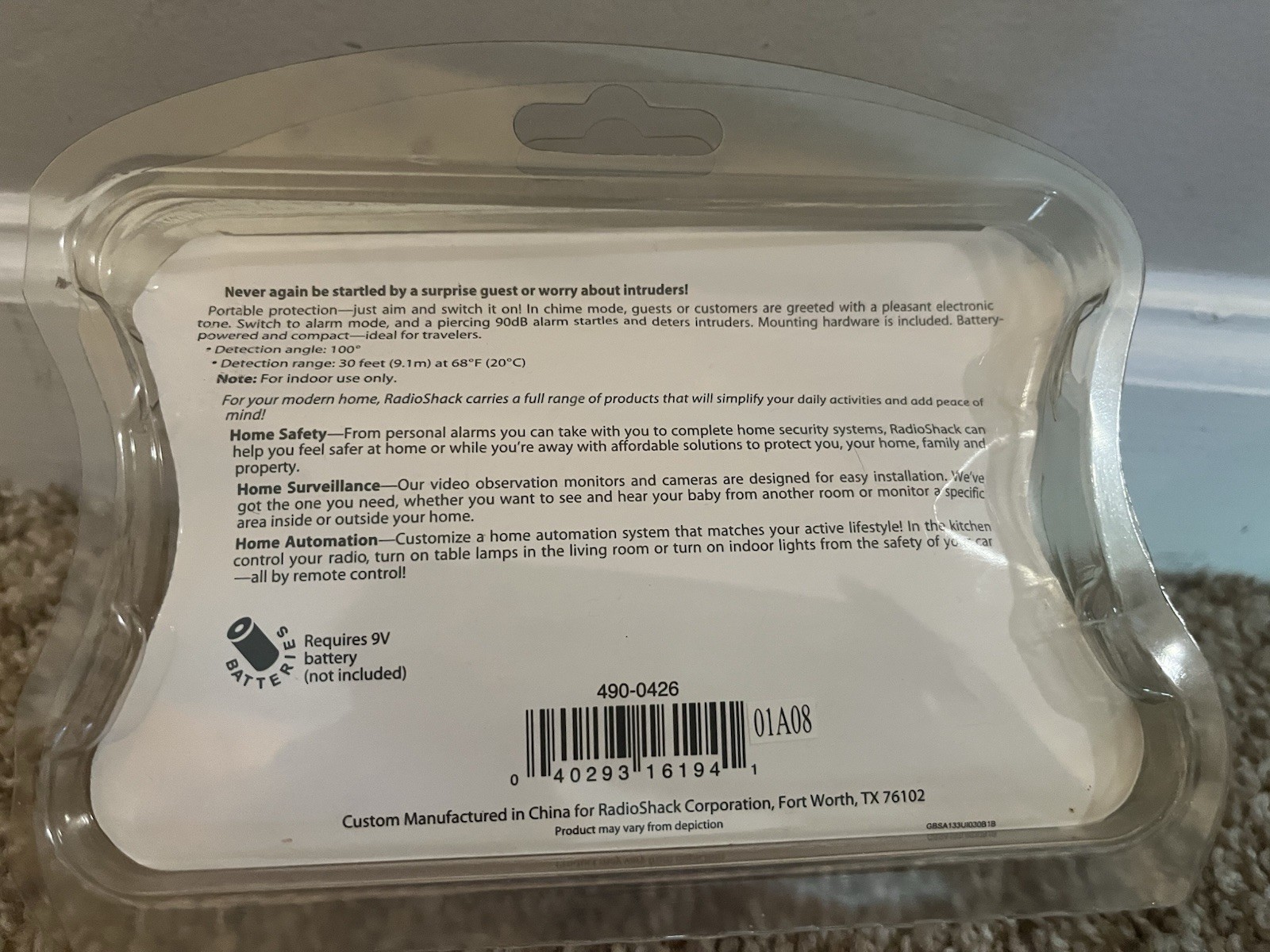 Radio Shack Portable Motion Detector 49-426