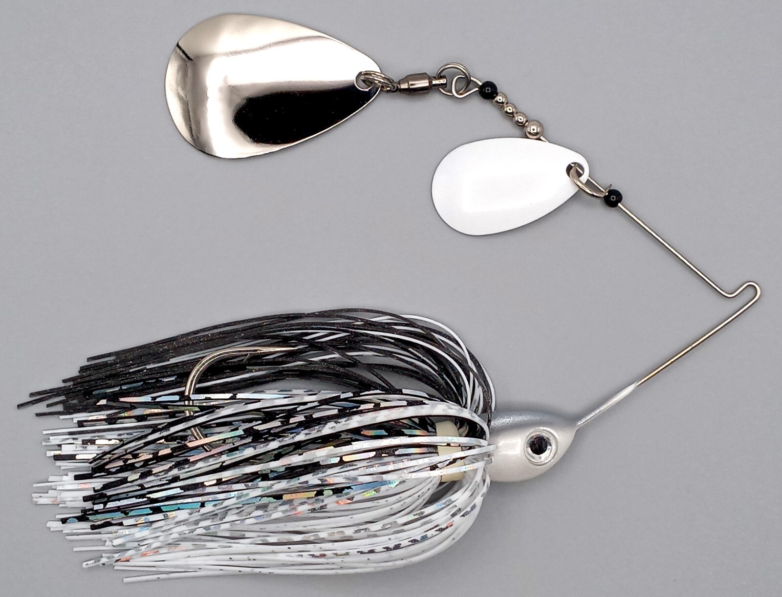 Custom Spinnerbait ~ Black Chrome ~ 3/8 oz Thumper
