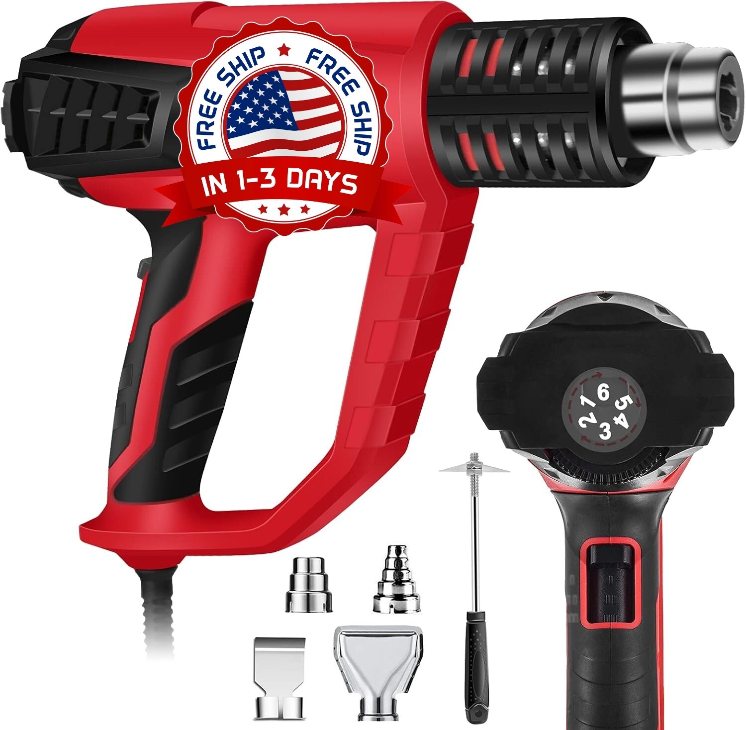 Pistola De Calor 1.2E+2 Voltio Para Trabajo Pesado 1500W De Aire Caliente Nuevo.