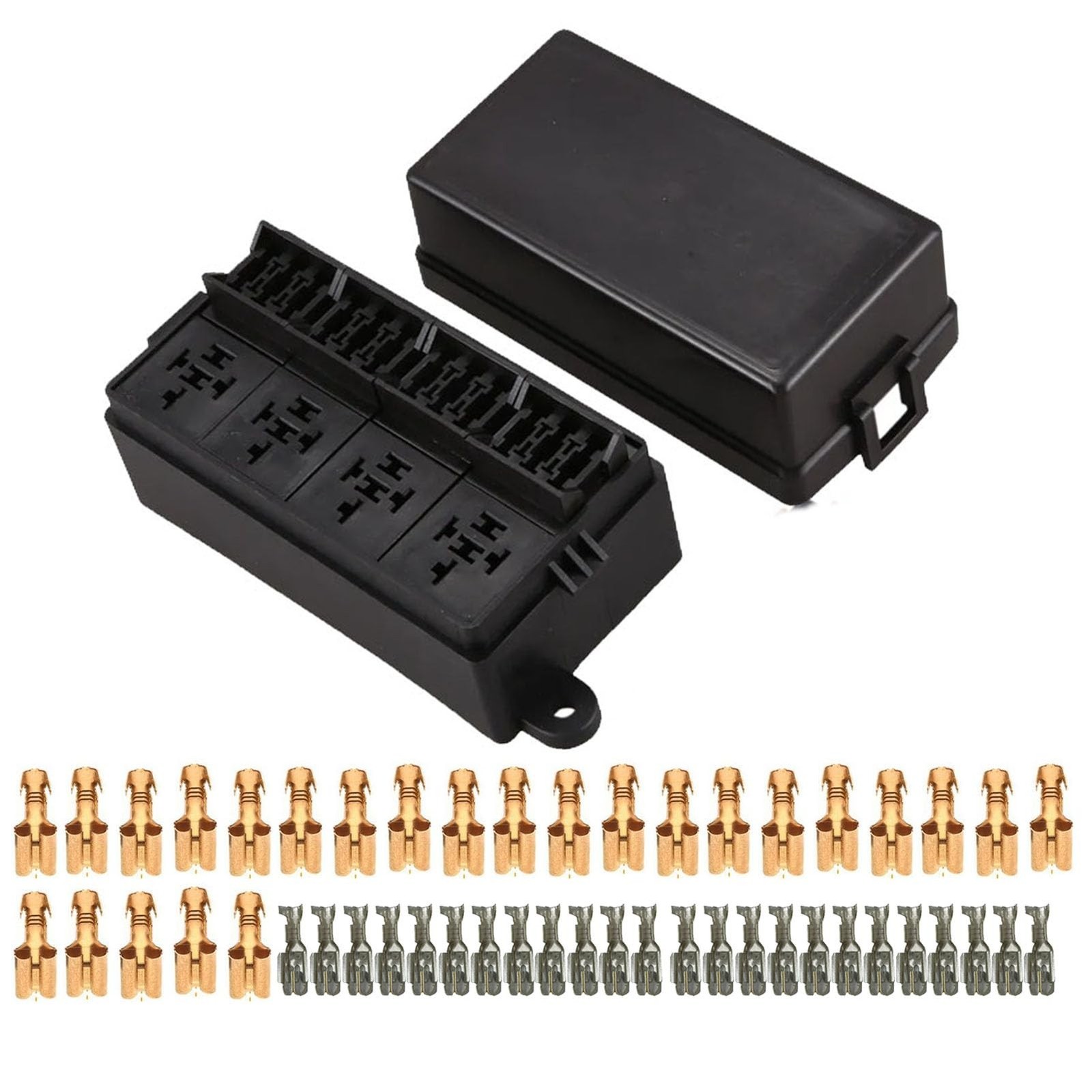TIERXIALY Relay Fuse Block With terminals and Relays Slots car Fuse Relay Box...
