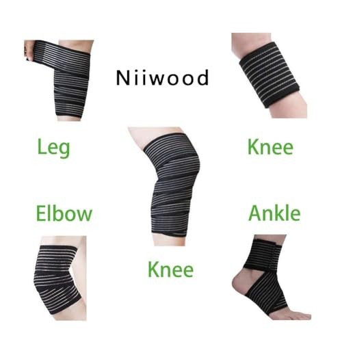 Extra Long Elastic Knee Wrap Compression Bandage Brace Support for Legs,