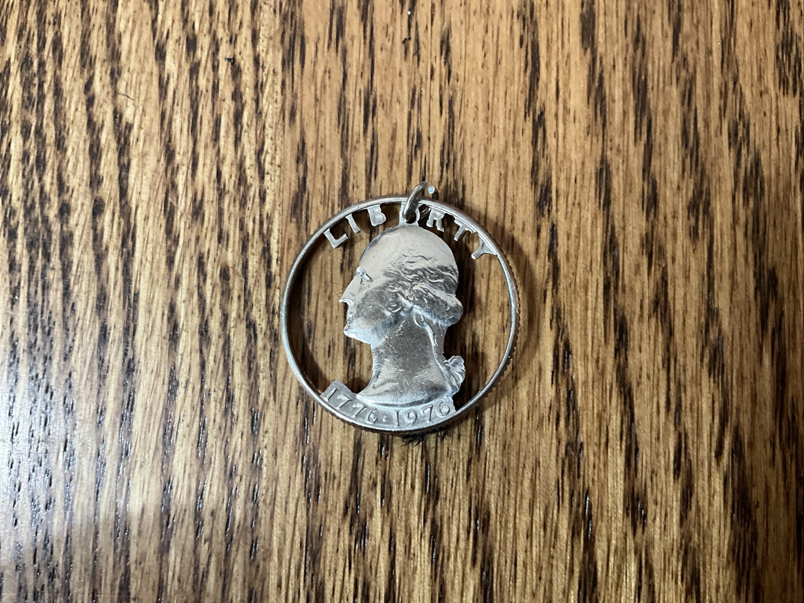 Washington Quarter Pendent Cut Coin.