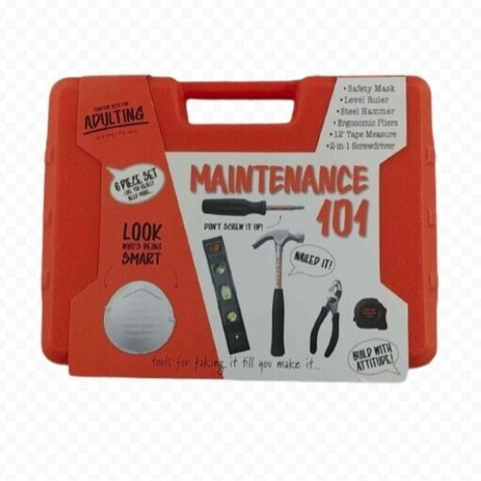 Maintenance 101 Starter Set for Adulting 6 Piece Tool Set Orange Case