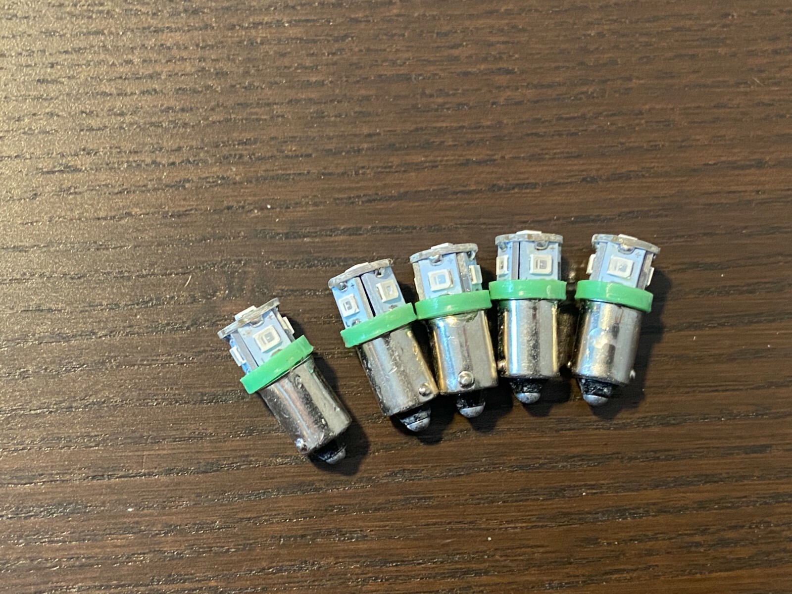 5 New Green Bayonet LED Lamp Light Bulbs 6v 6.3v 8v replace #47 #44 #1847