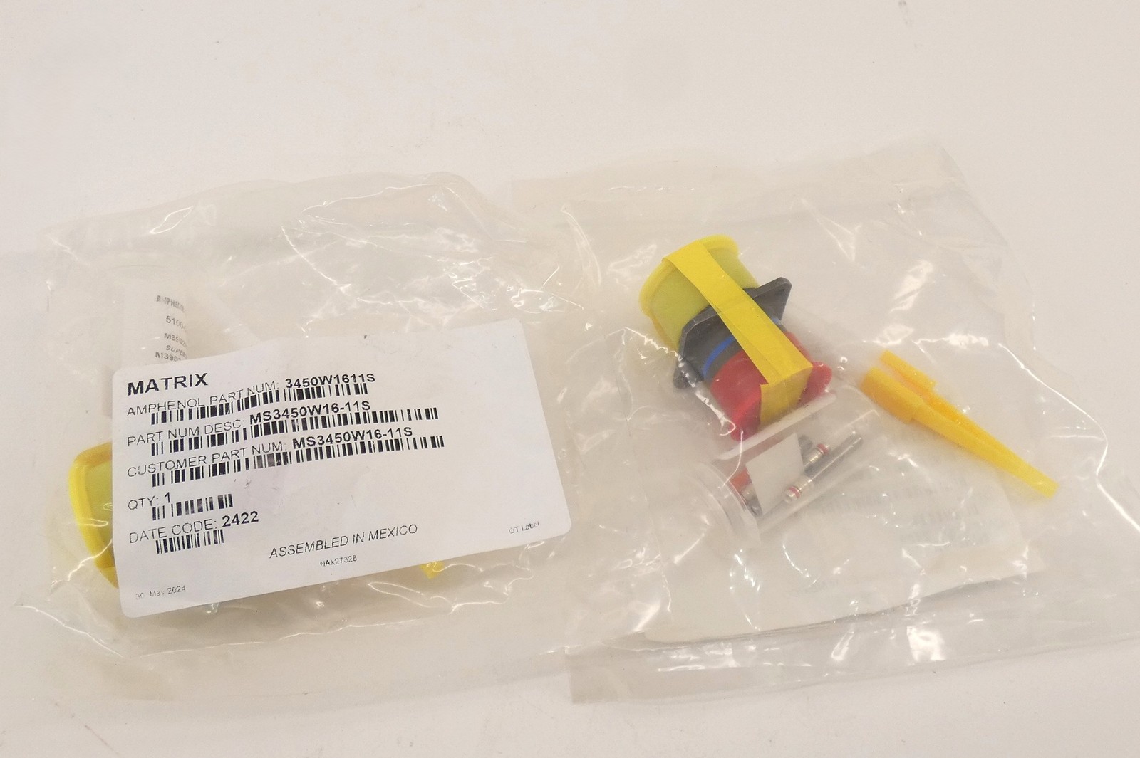 *Lot of 2* Matrix MS3450W16-11S Connector W/ Contactor - NEW Surplus!