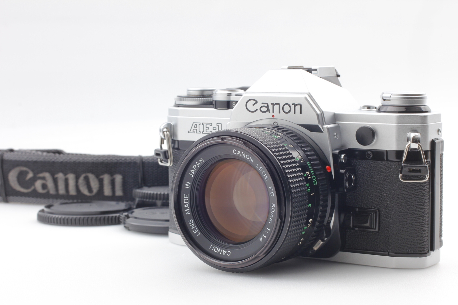 [Near MINT] Canon AE-1 silver Film Camera New FD 50mm f/1.4 w/Strap from JAPAN