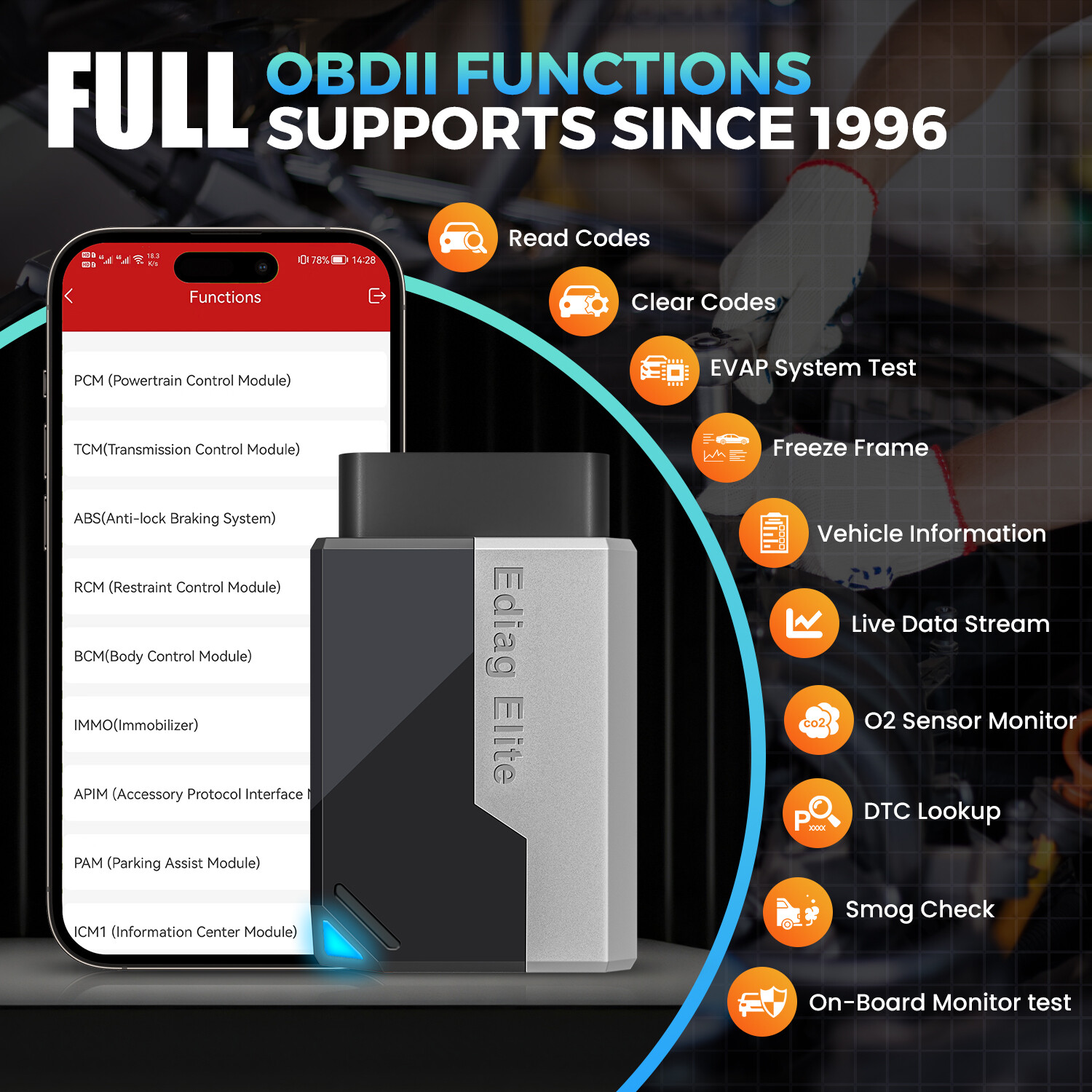 KINGBOLEN EDIAG ELITE Bidirectional All System Diagnostic Tool OBD2 Scanner Free