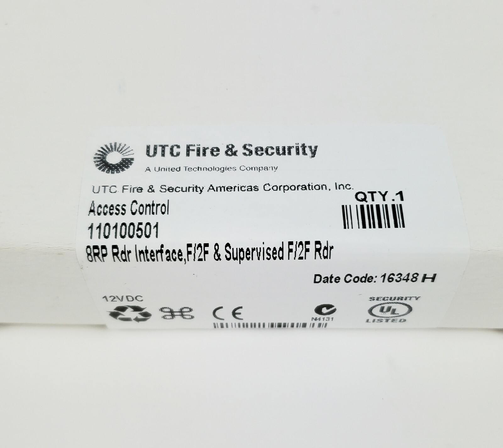 UTC 110100501 8RP 8-Port Reader Interface Card, New!
