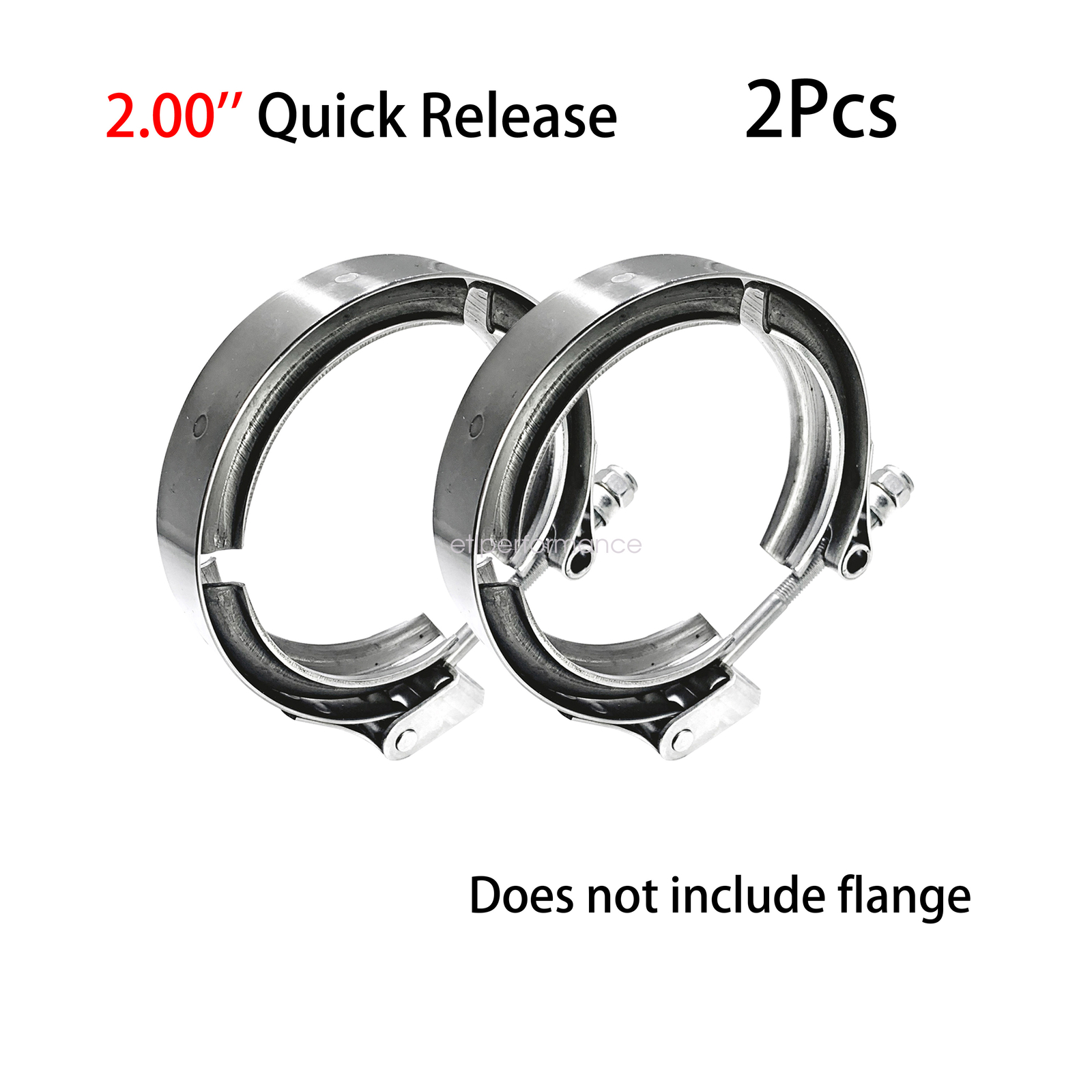 2Pcs 2.0'' V Band Clamp Stainless Steel T304 For Turbo Downpipe Exhaust Pipe