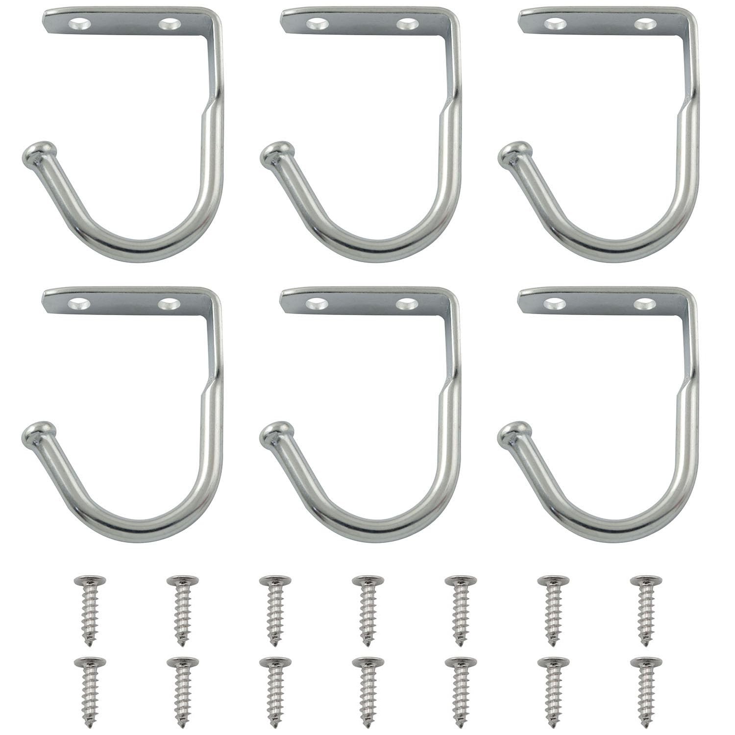 6PCS Stainless Steel Bend Hooks Over The Shelf Cutlery Hardware Rack Metal Un...