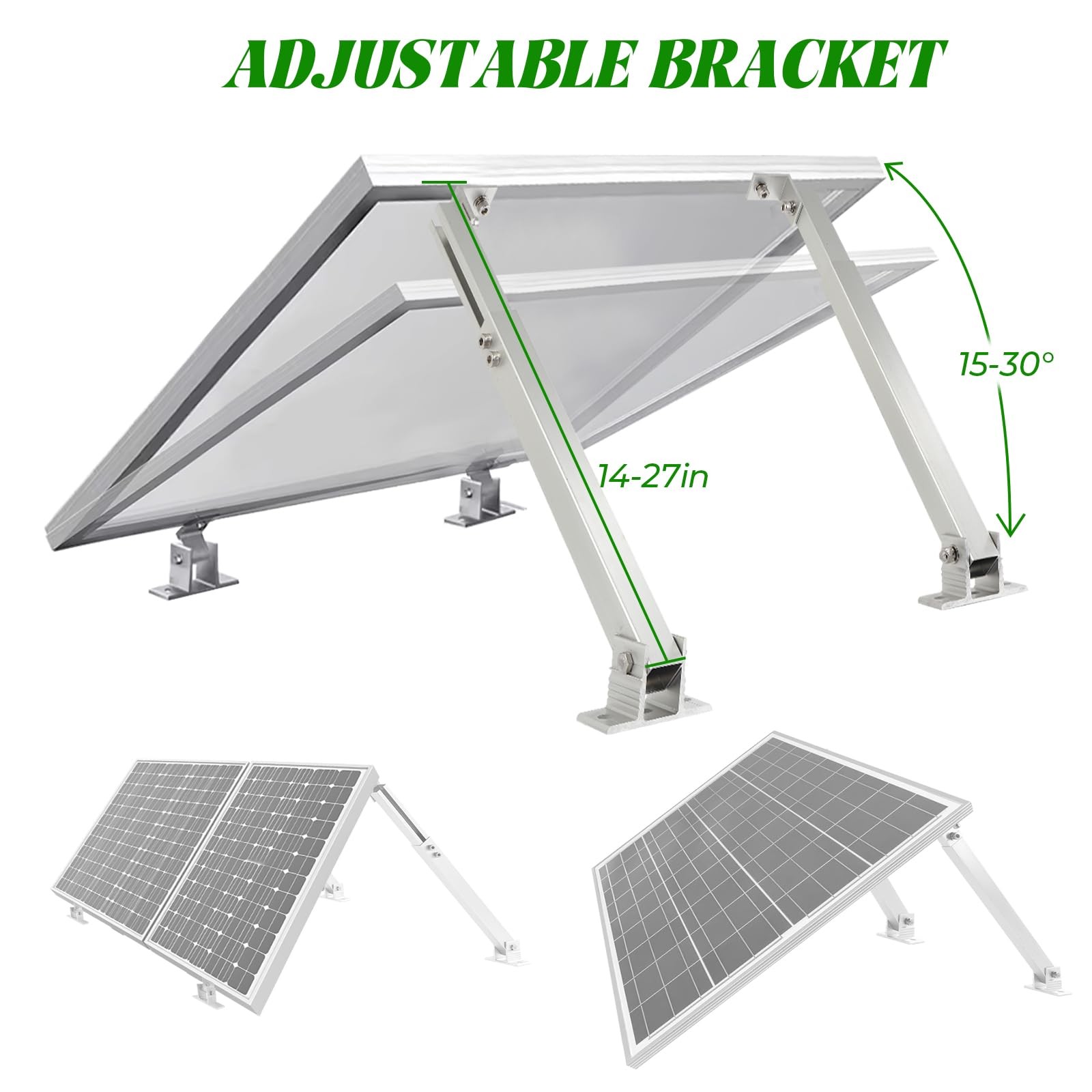 Solar Panel Mounting Brackets, 2 Sets Adjustable Solar Panel Tilt Mount Brack...