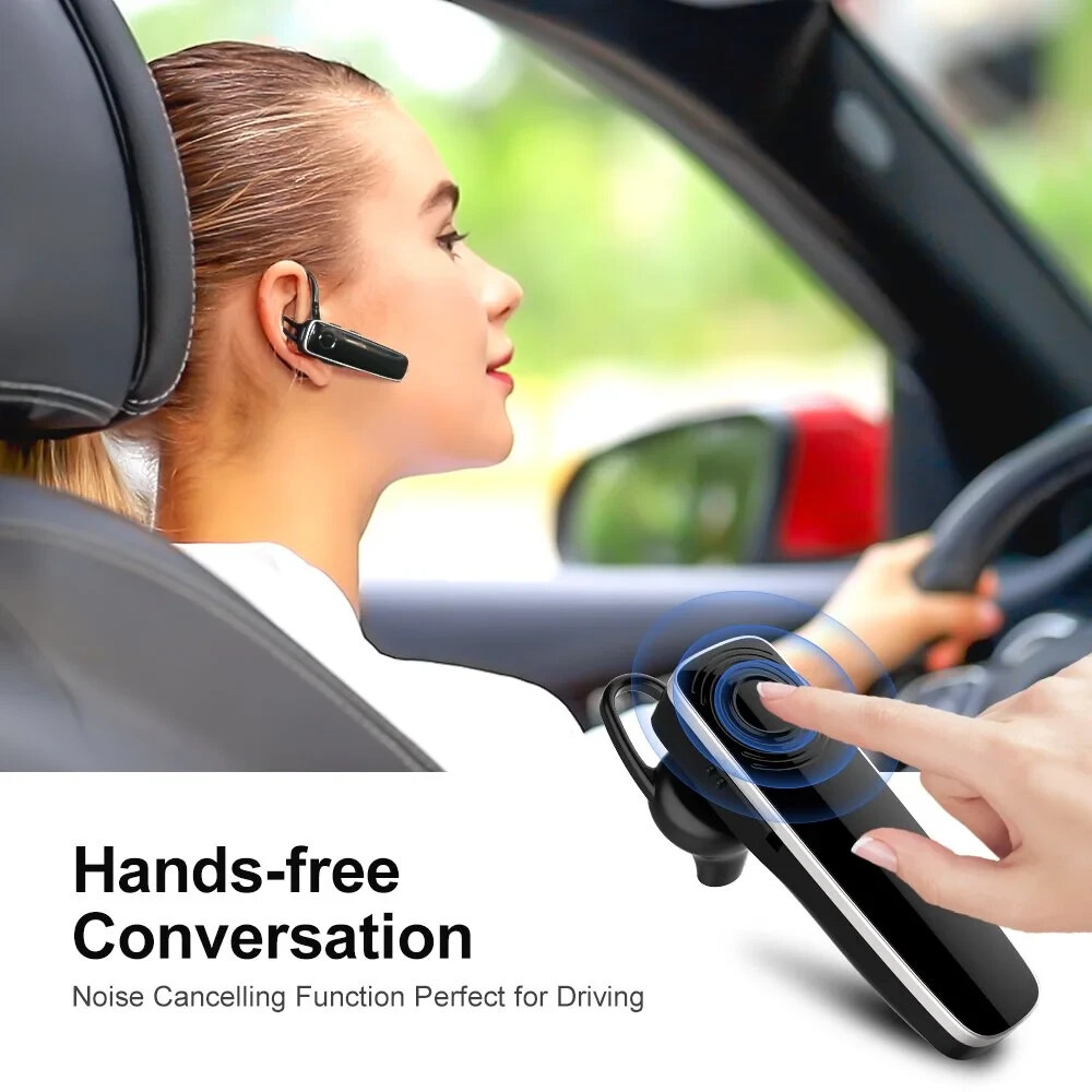 Trucker Wireless Mic Parrot Bluetooth Noise Cancelling Headset Earpiece New