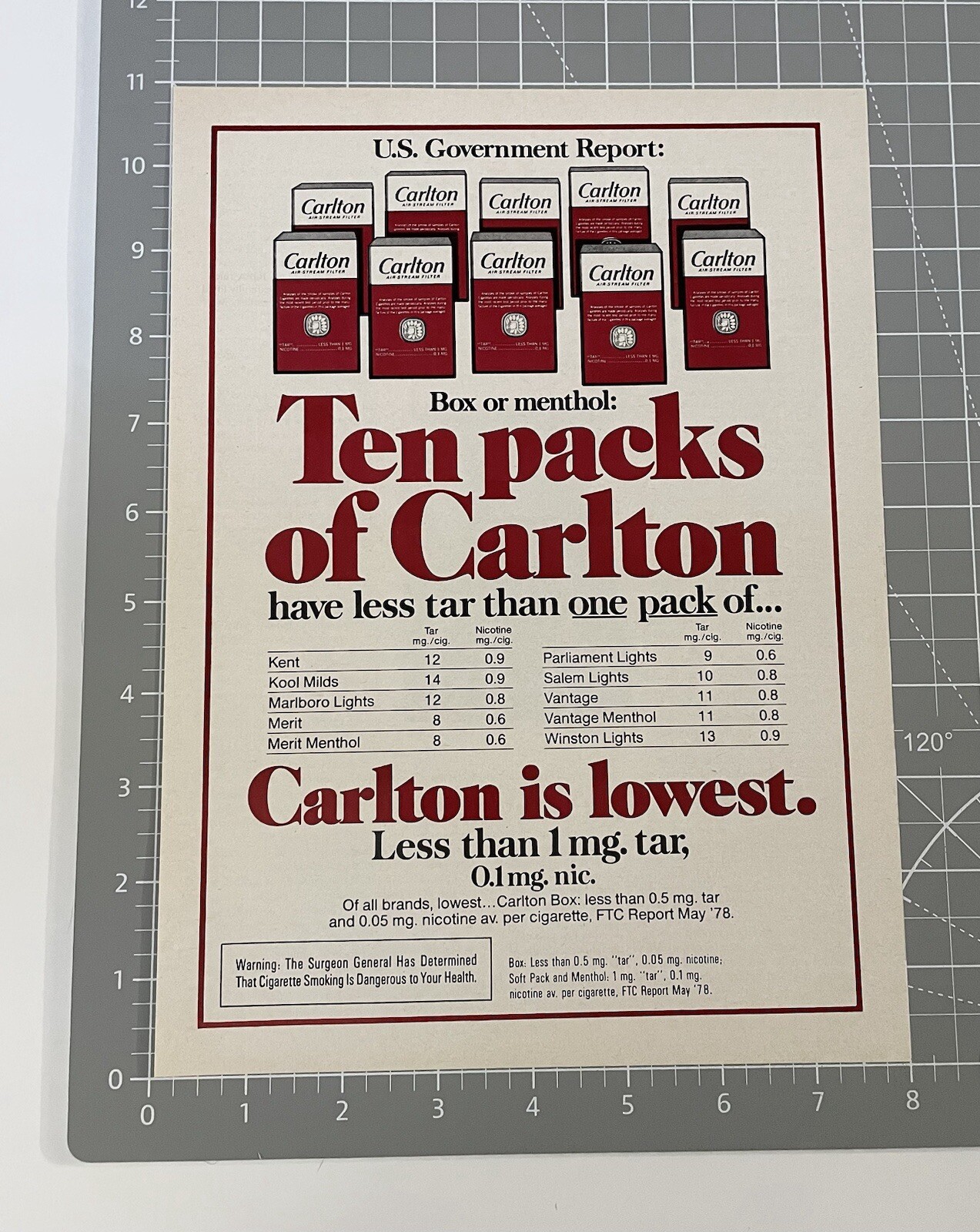 Vintage Carlton Cigarettes 1979 Print Ad Original 70’s Tobacco Advertisement