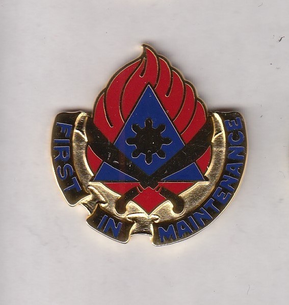 US ARMY 189th Maintenance Battalion crest DUI badge c/b clutchback I-21