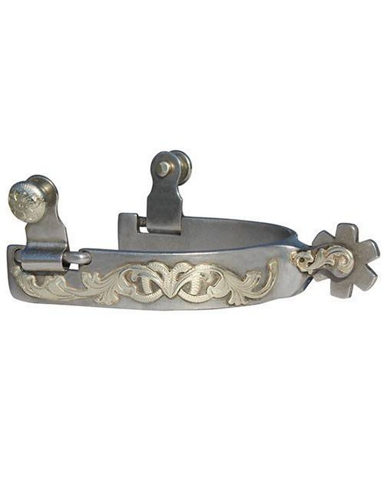 Professionals Choice Spurs Adult Bob Avila Floral Silver AVSP-401