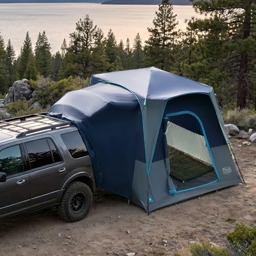 5 Person SUV Tent Weather Resistant Portable for Car SUV Van 4-5 Person Blue
