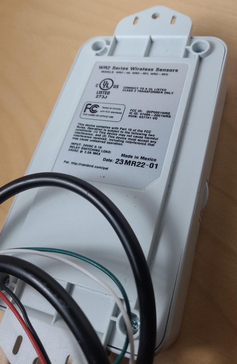 RAIN BIRD WR2-RFC Wireless Rain Sensor Replacement Controller Receiver ONLY