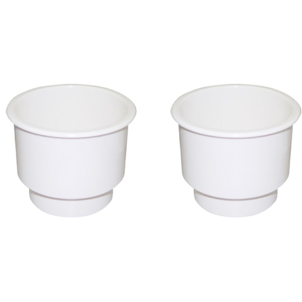 Two New Recessed Plastic Cup Drink Can Holder with Drain for Boats, Trucks, Cars