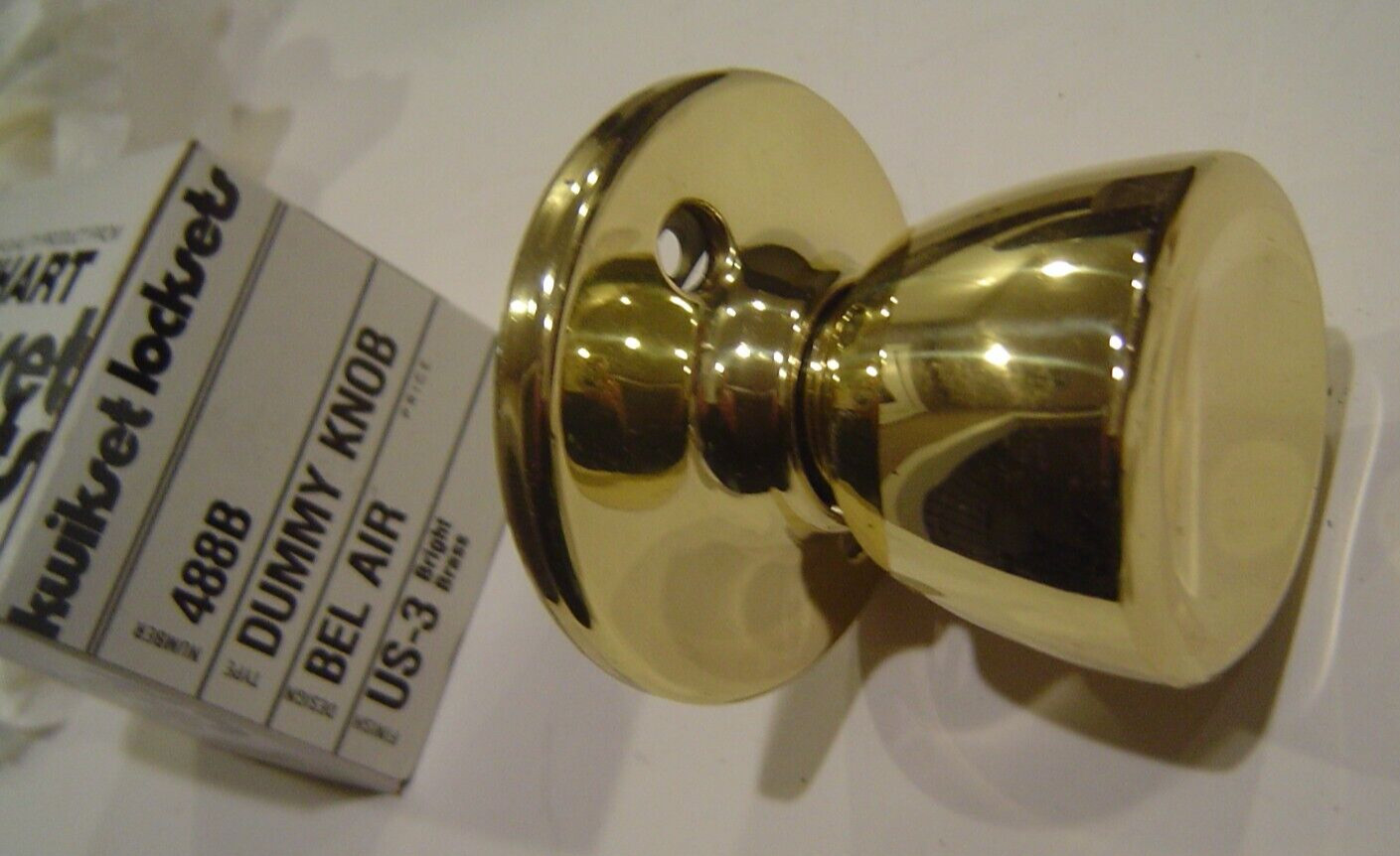 Lot of 4 NOS - KWIKSET 488B Bright Brass Bel Air Series Half Dummy Door Knob