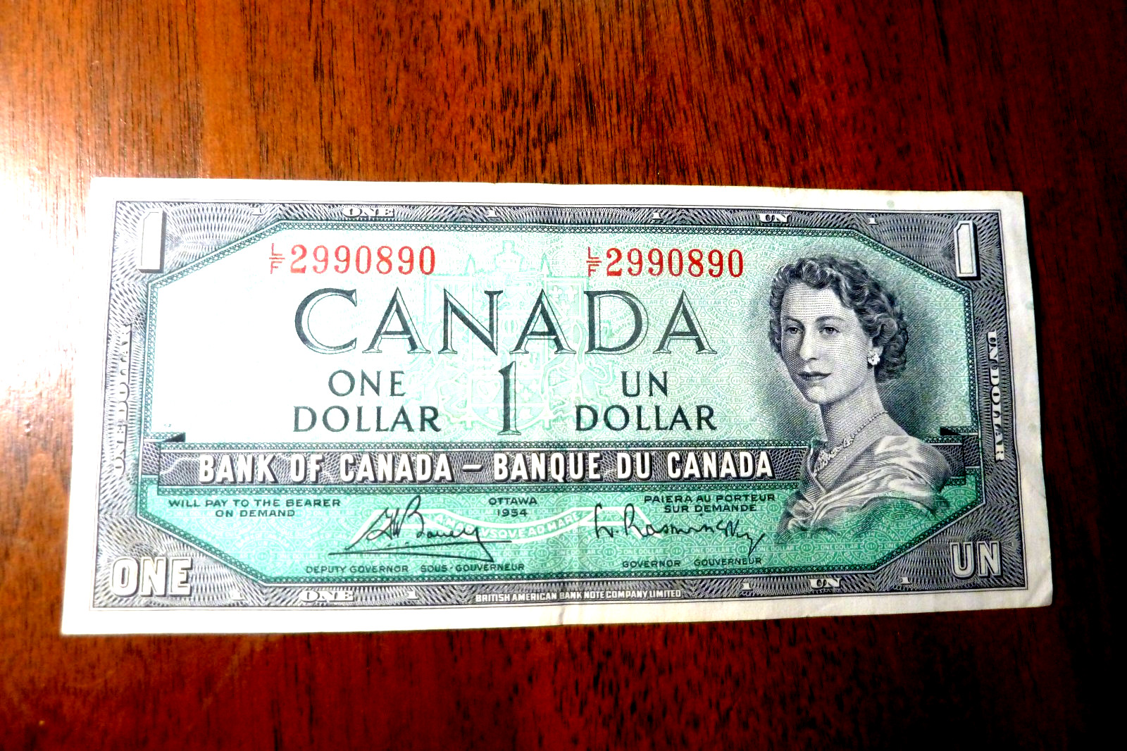 Canada One Dollar Bill 1954  XF+