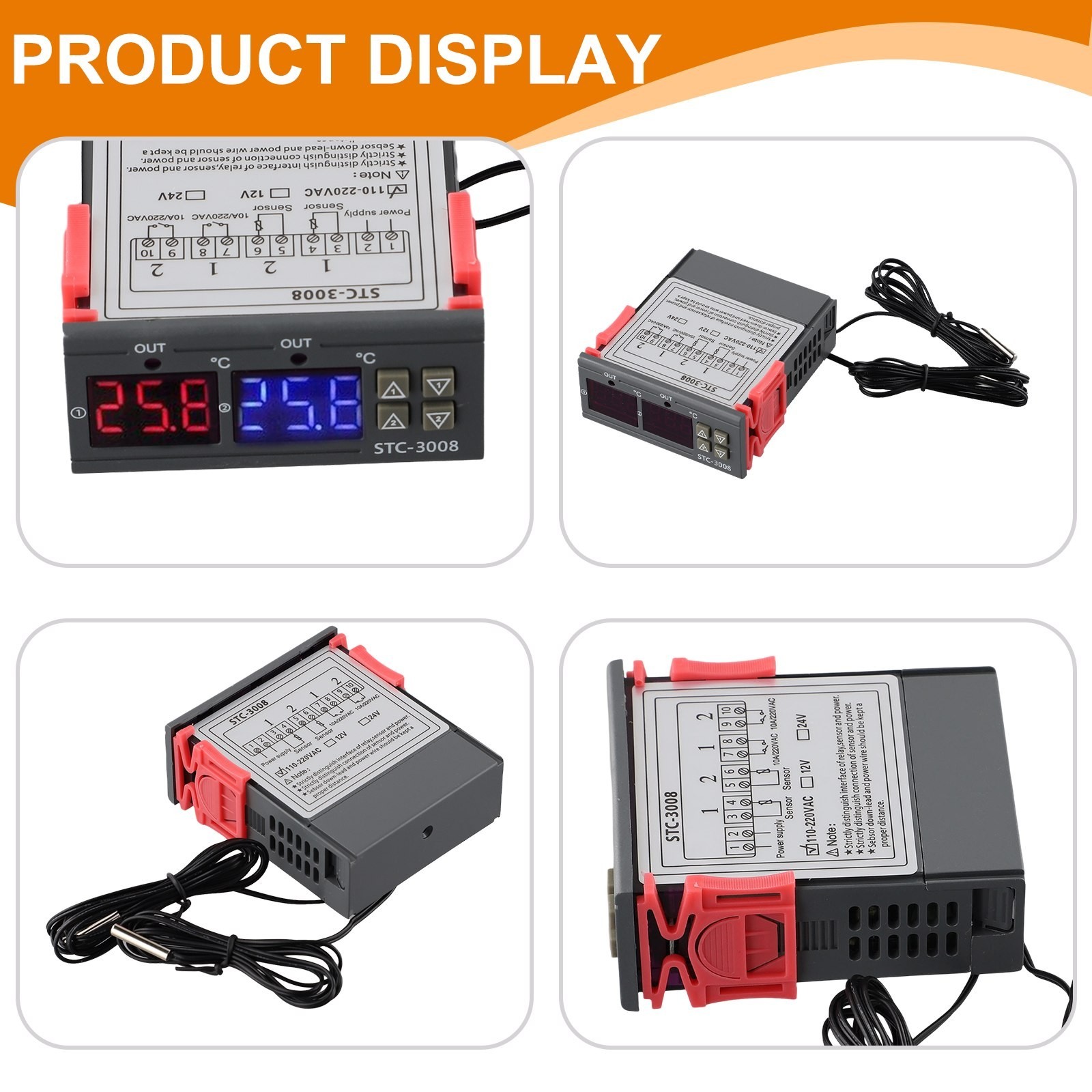 Digital Dual Control Thermostat Accurate Readings Convenient Monitoring