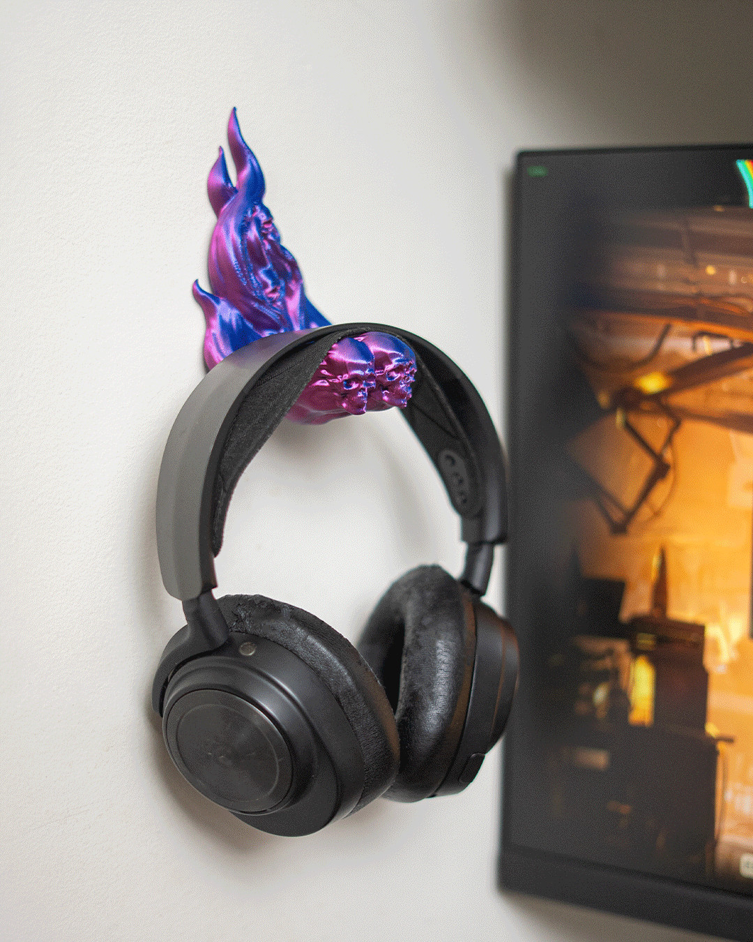 Wall Mounted Dark Ember - Headphone Holder