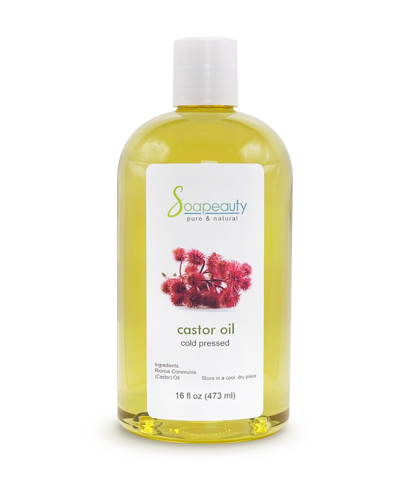 PURE PREMIUM USP GRADE CASTOR OIL COLD PRESSED NATURAL HEXANE FREE 16 OZ