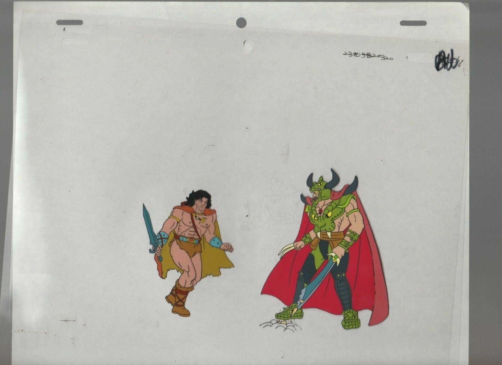 CONAN THE ADVENTURER Cartoon Animation 10.5x9" Cel SC320 A/B-6 vs Wrath-Amon
