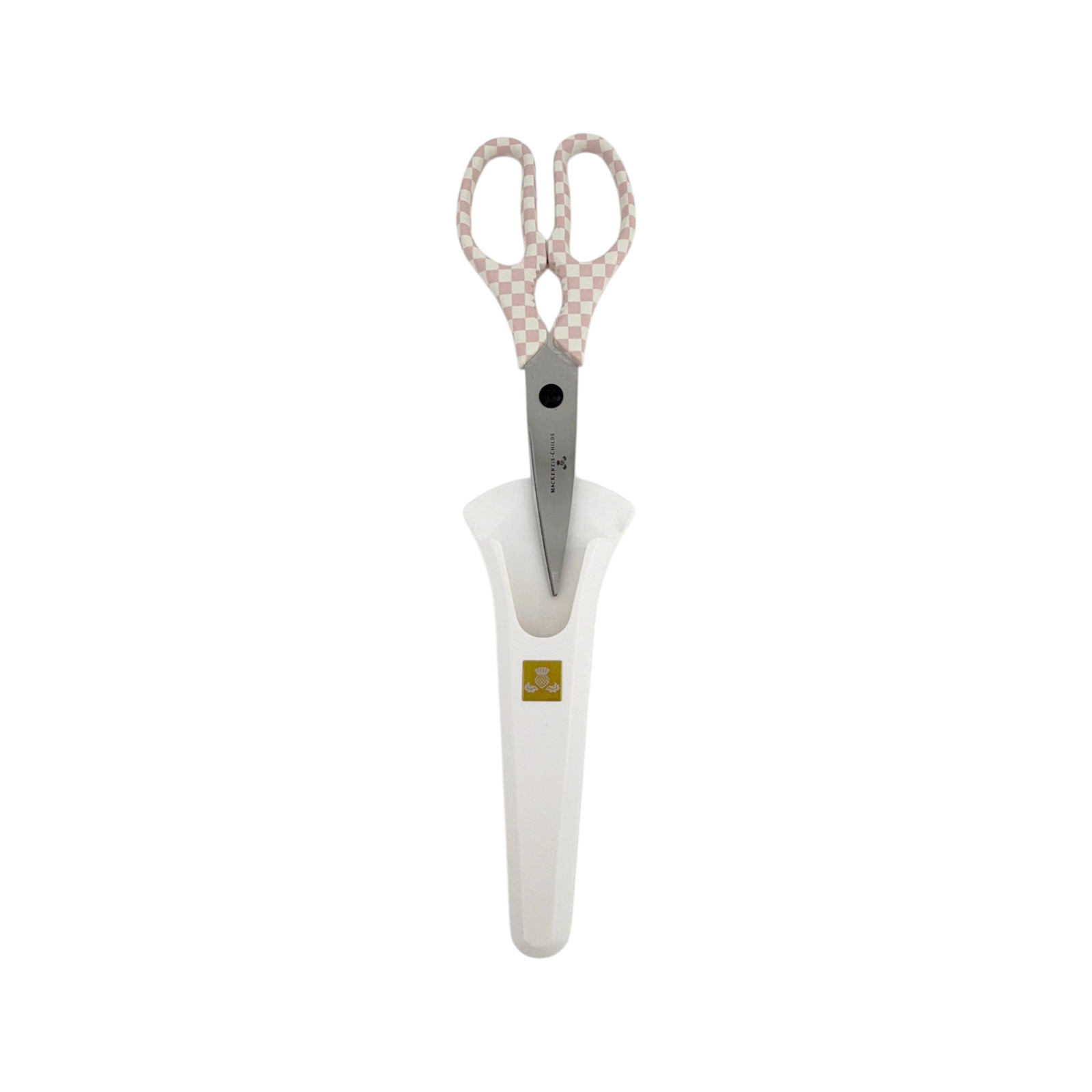 MACKENZIE-CHILDS Check Kitchen Shears in Pink & White Check