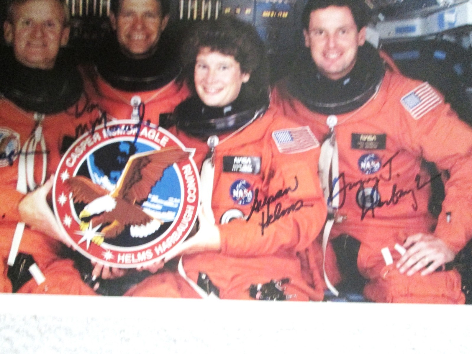 NASA SPACE SHUTTLE MISSION STS-54 CREW ASTRONAUTS PHOTO SIGNED AUTOPEN