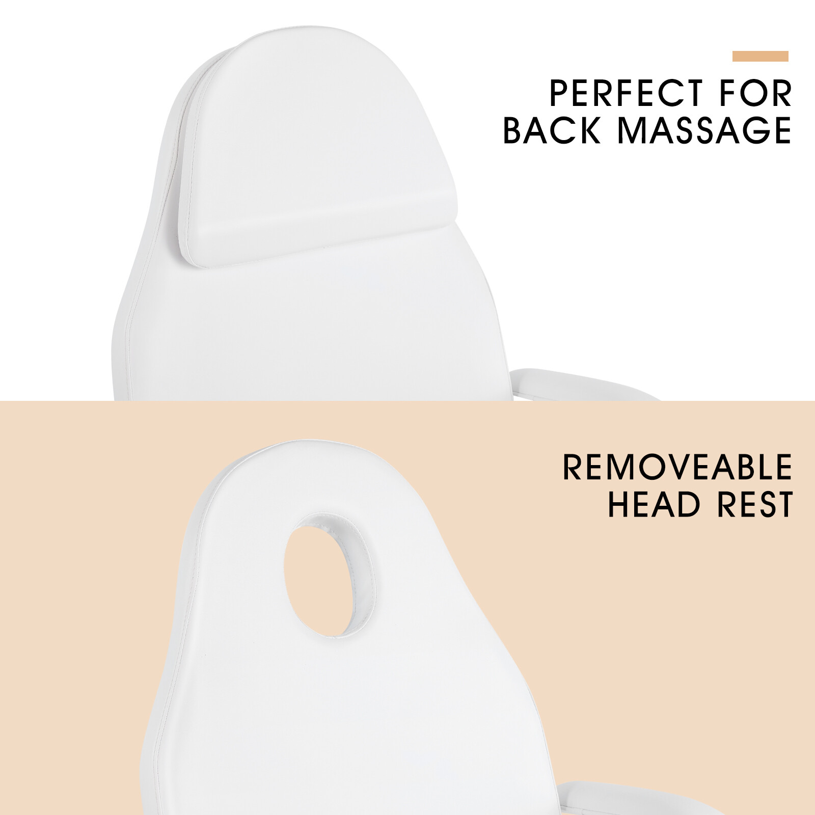 White Heavy Duty Pro Electric Facial Table Massage Beauty Bed 3-Motors w/ Remote
