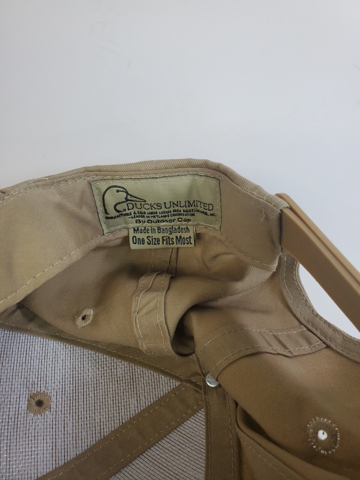 Ducks Unlimited Hat Cap Beige Snap Back Embroidered Logo Conservation Hunter