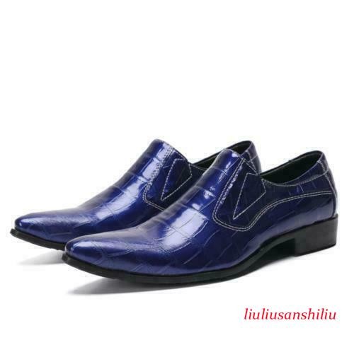 British Men Real Leather Business Leisure Shoes Pointy Toe Slip on Work Office