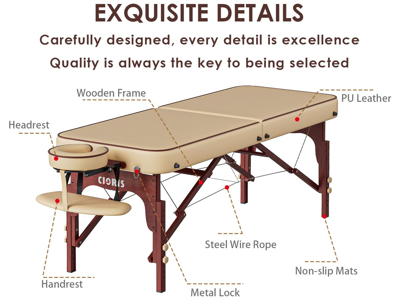 Portable 84" Massage Table - Heavy Duty, Adjustable, Lightweight with Carry Bag