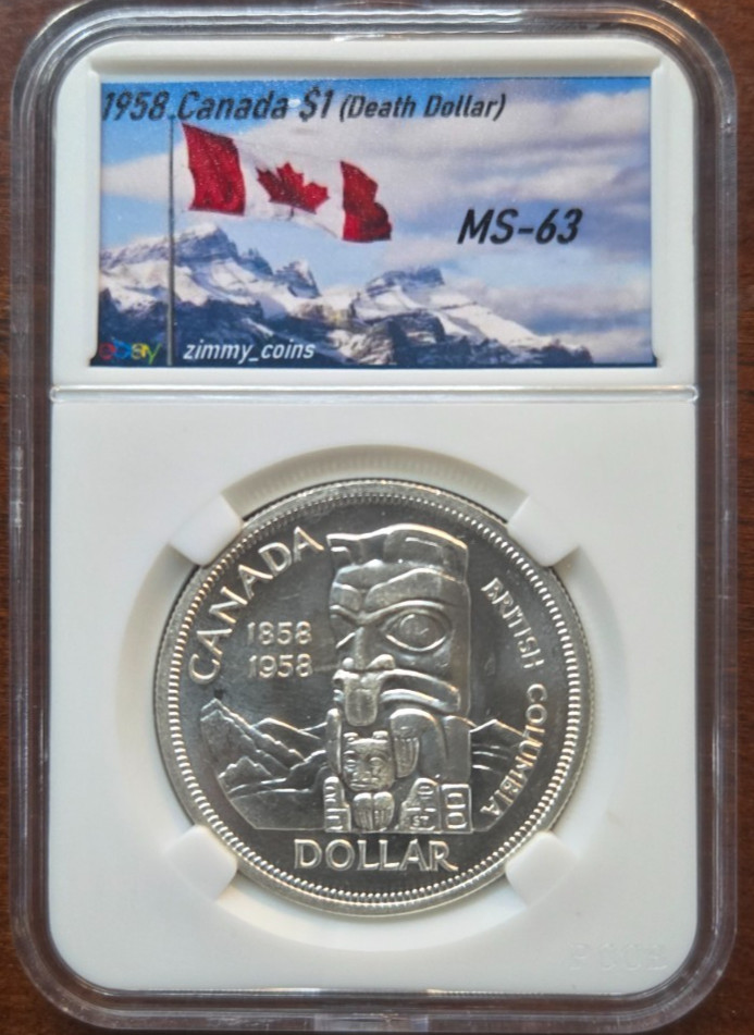 1958 Canada Silver (.800) Death Dollar • MS-63 • Blast White • Custom Slab!