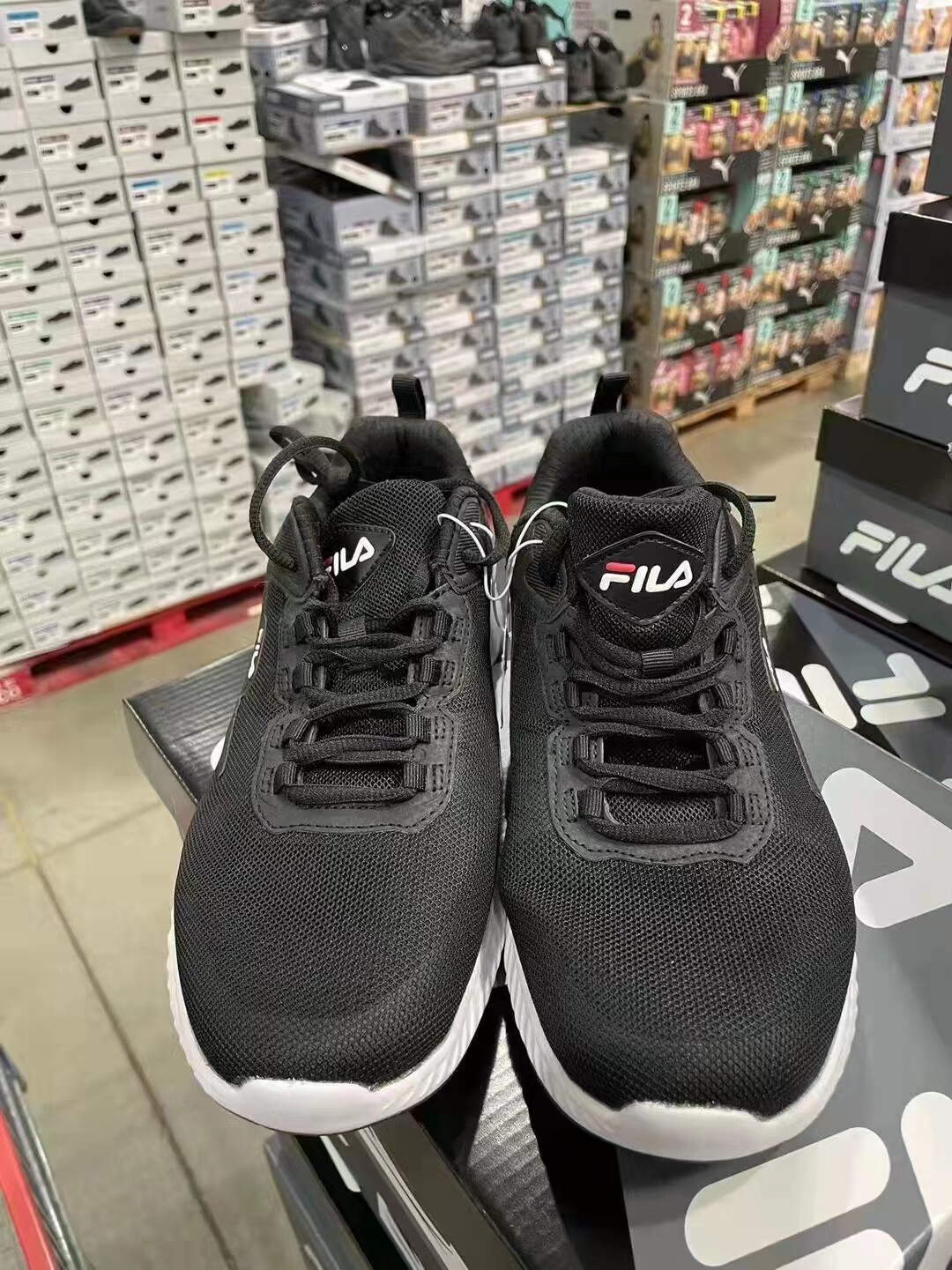 FILA Men's Mesh Gym Tennis Shoes Sneakers w/EVA & Energized Midsole-Black