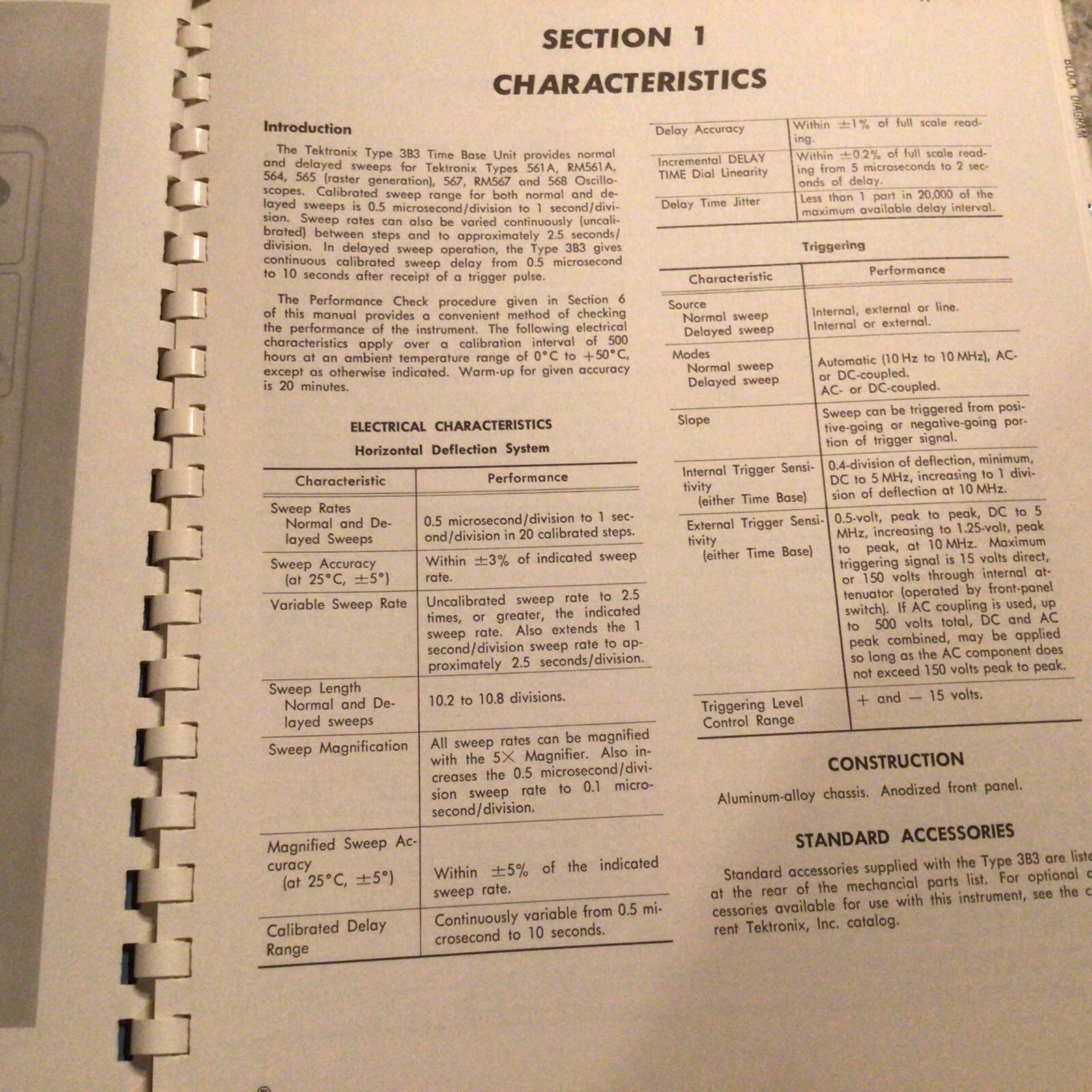 Tektronic Type 3B3 Plug-in Unit Instruction Manual 1967, clean book