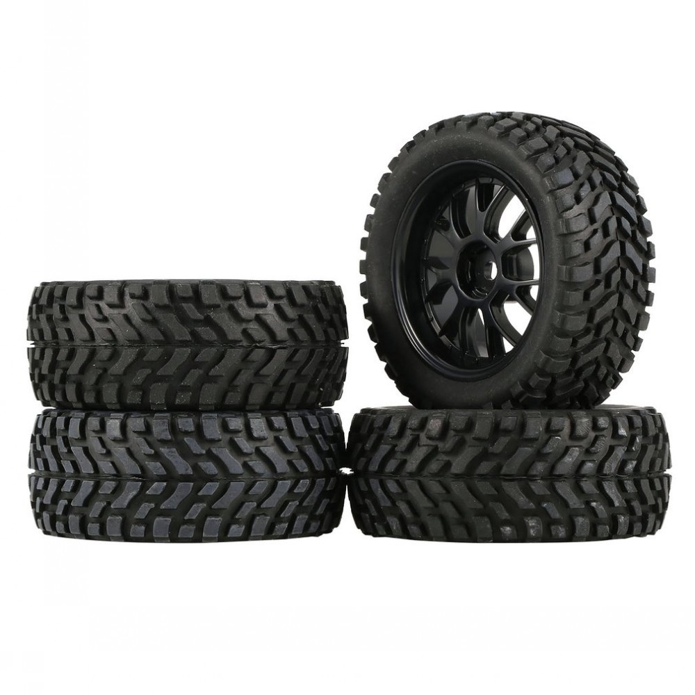 4Pcs 75mm Wheel Tires for Wltoys 144001 Tamiya HSP 1/16 Off Road Buggy RC Car c