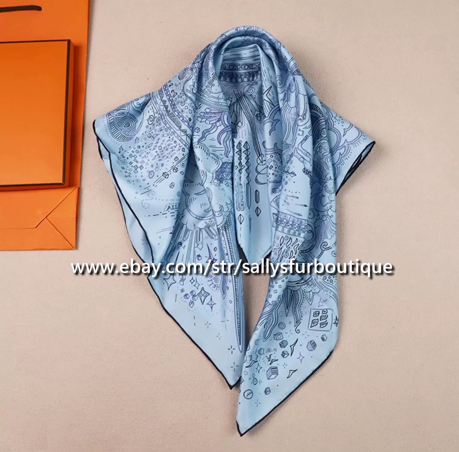 Sallys Boutique 18 Momme Twill Silk Wrap Scarf Horse Print Square Shawl 35"