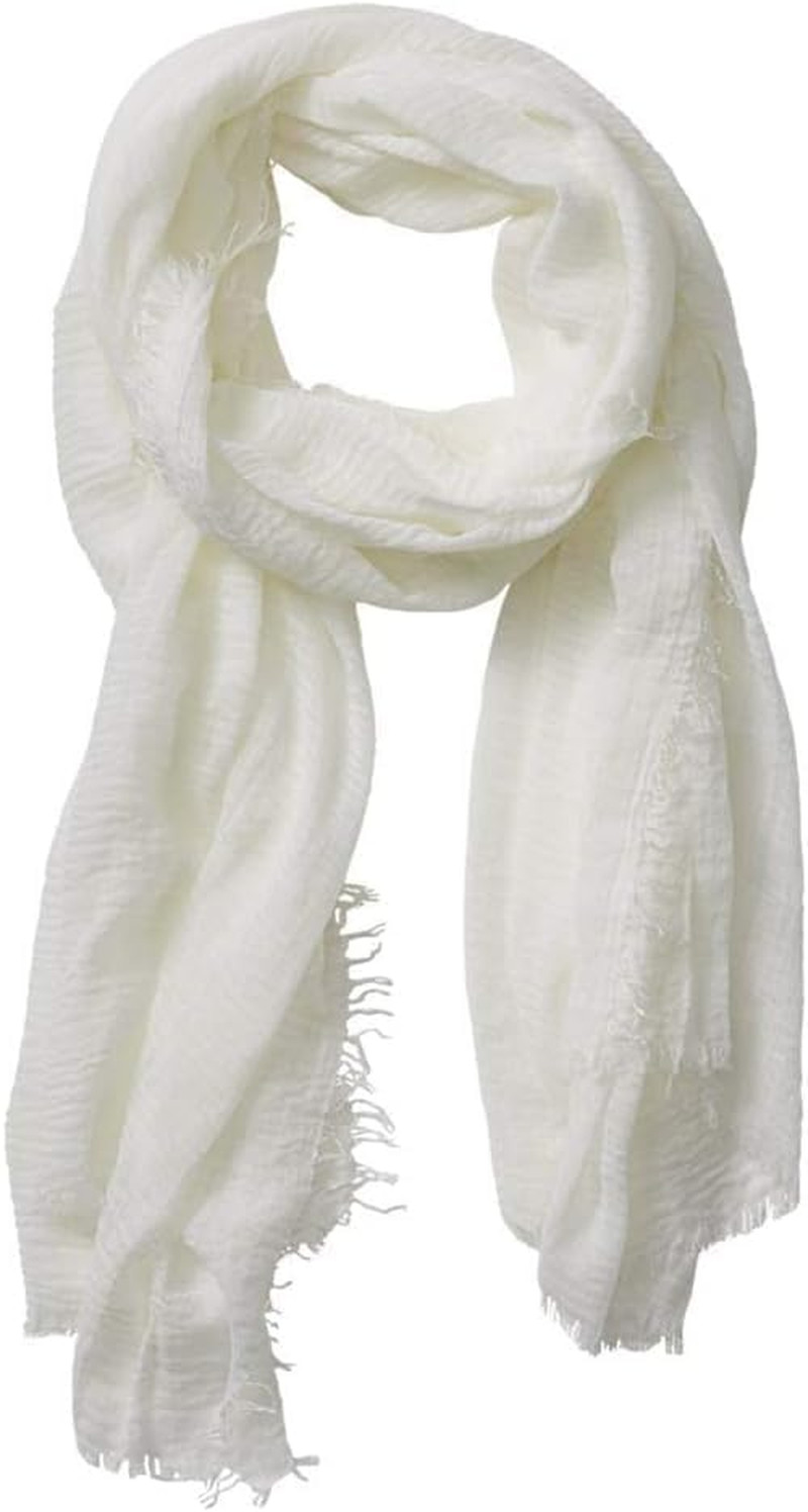 Cotton Blend Vintage Soft Scarf With Fringed Edges,linen scarf,shawl，travel scar