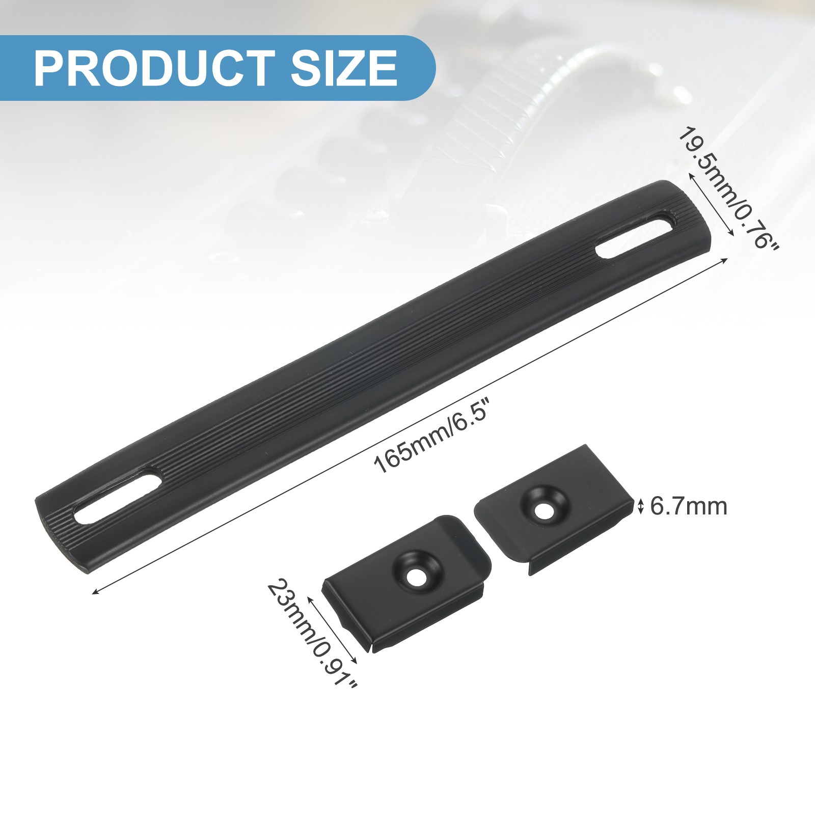6.5 Inch Speaker Handle Spring Steel Handle with Screw Black 4Pcs
