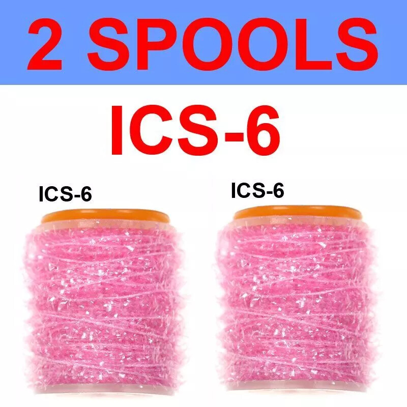 2 Spools Fly Tying Ice Chenille Material For Streamer Fly Marabou Jig Flies Set