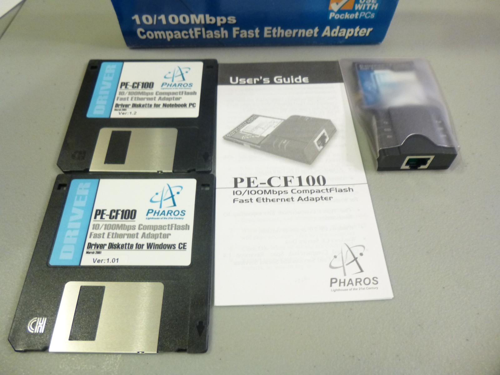 Rare Vintage Pharos PE-CF100 Compact Flash Fast Ethernet Adapter for Pocket PCs