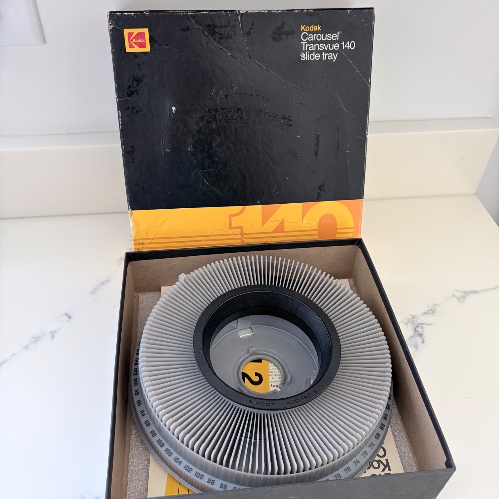 VNTG Kodak Carousel Transvue 140 Slide Tray B140T for Ektagraphic Projectors Box