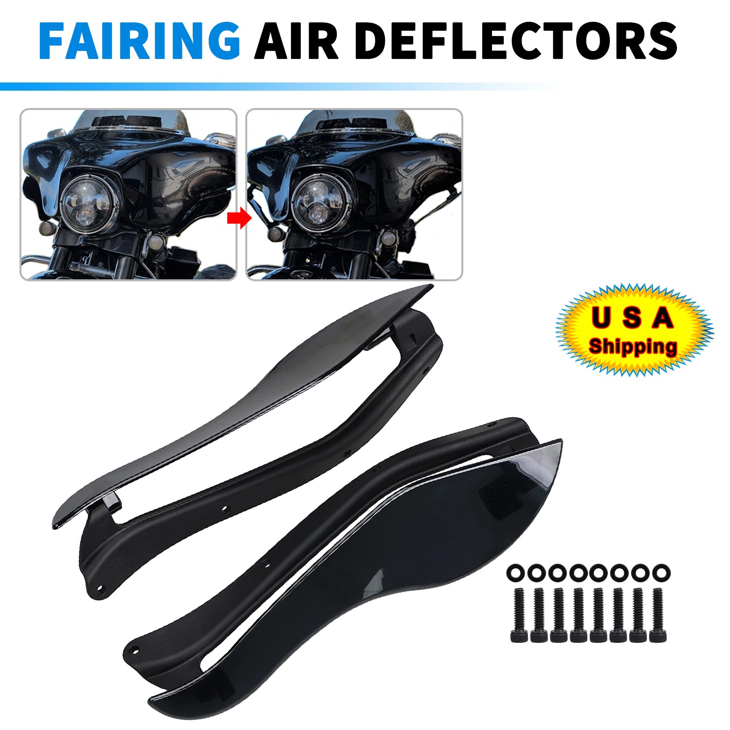 Fairing Wind Side Air Deflectors For Harley Electra Glide Street Ultra Classic