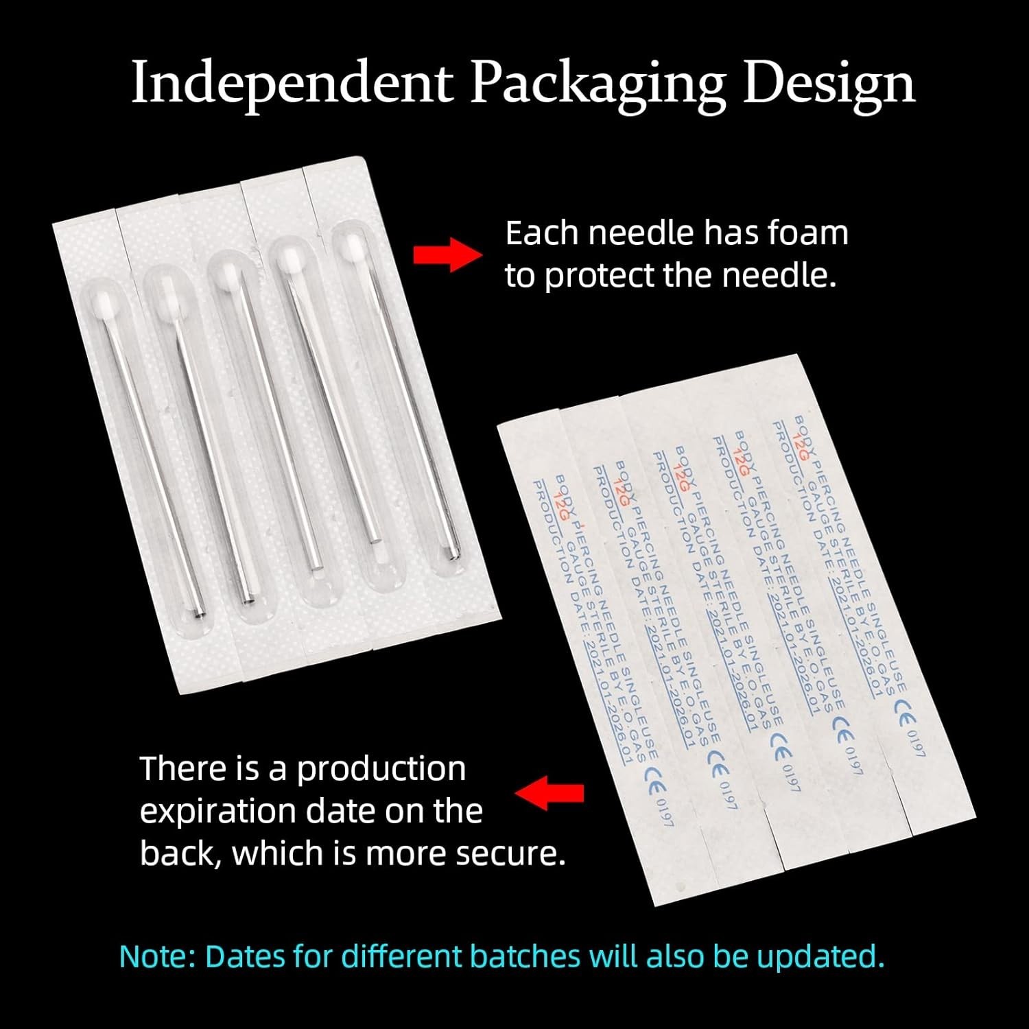 Professional Grade 10pcs 16G Disposable Piercing Needles - Multi-purpose Use