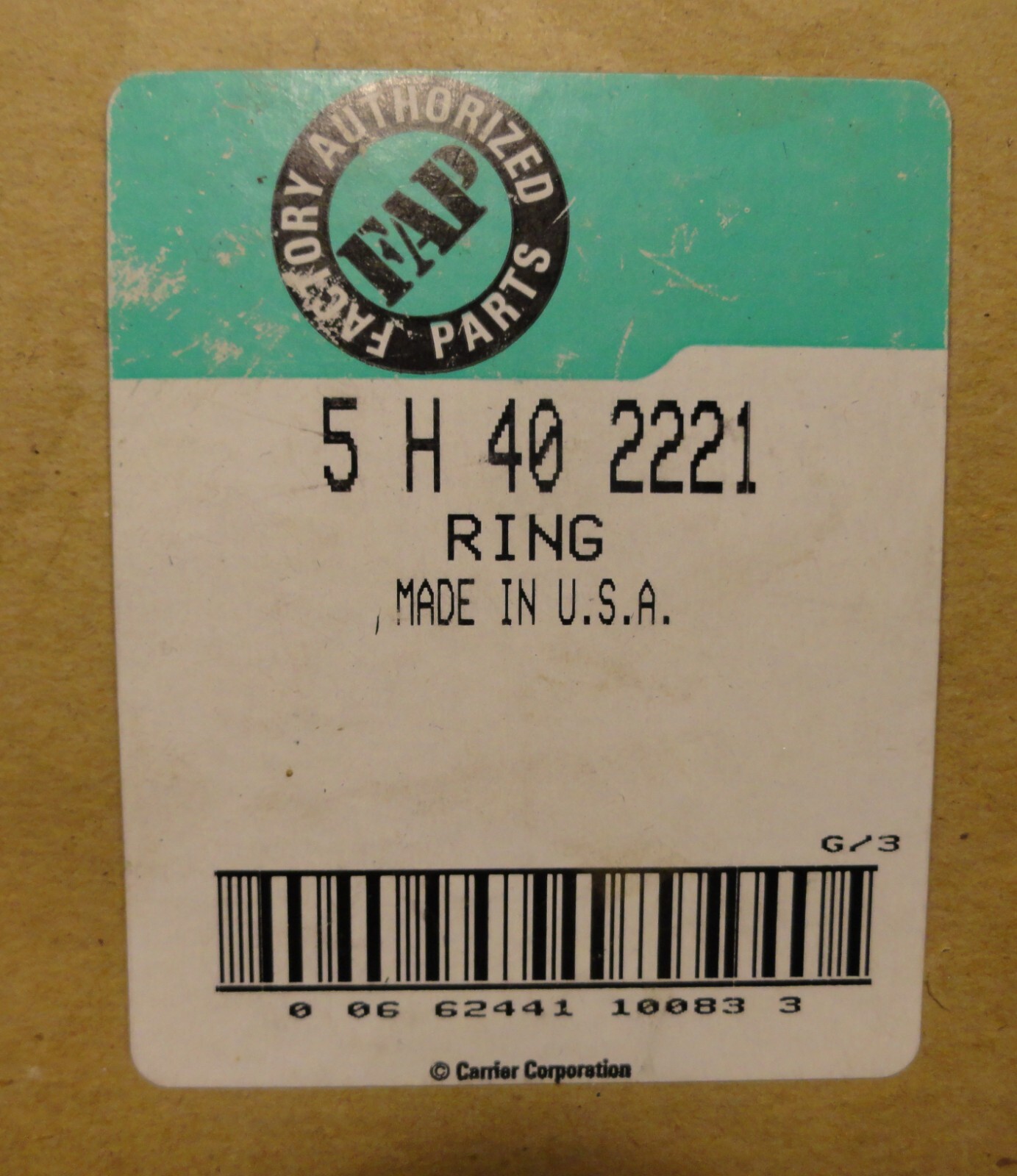 CARRIER FACTORY SEALED OEM RING 5 H 40 2221 MADE In THE USA FAST SHIPPING