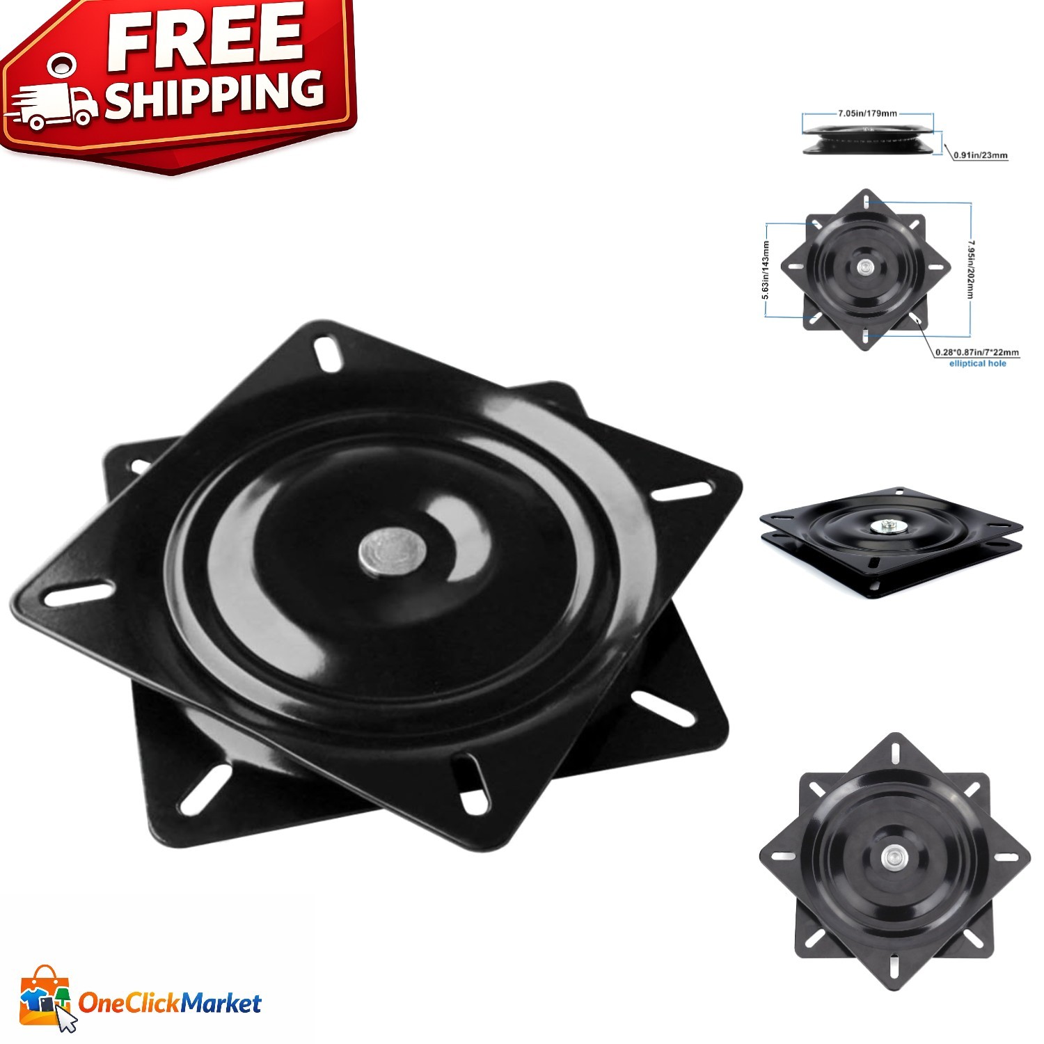 Durable 7-Inch Alloy Steel Swivel Plate with Ball Bearings for Furniture