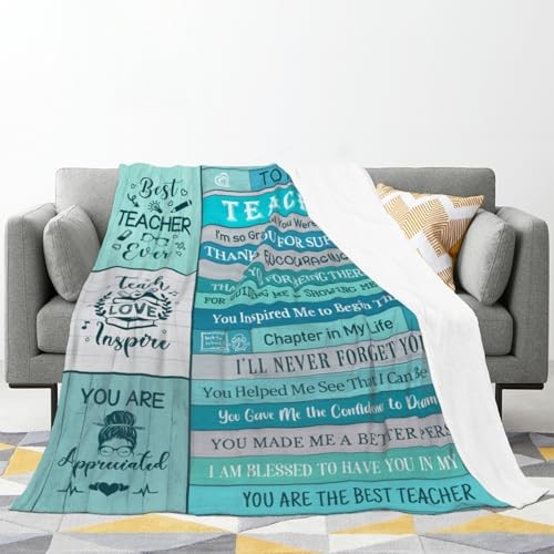 Best Teacher Gifts: Throw Blanket - 60''x50'' for Women & Men - Teacher